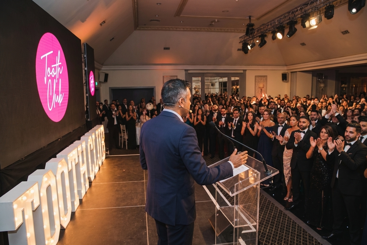 Behind stage looking at crowd