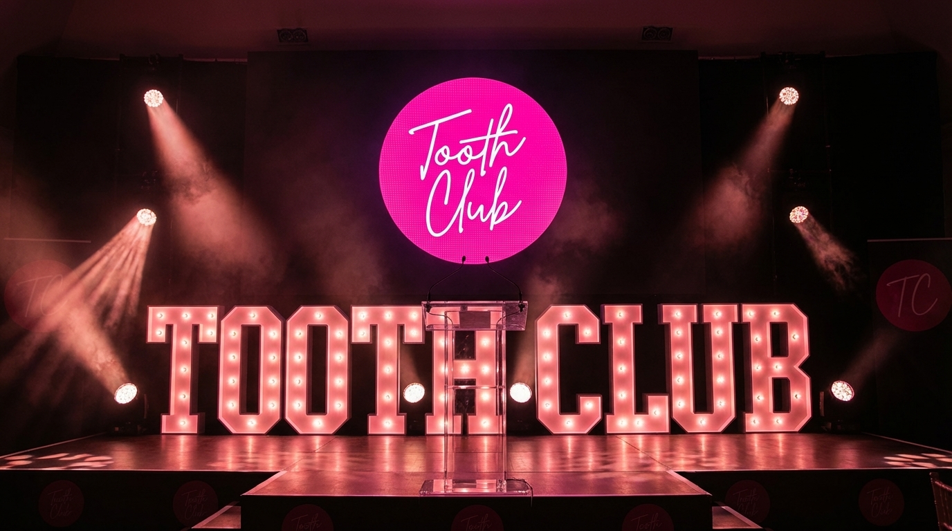 Empty stage full branding