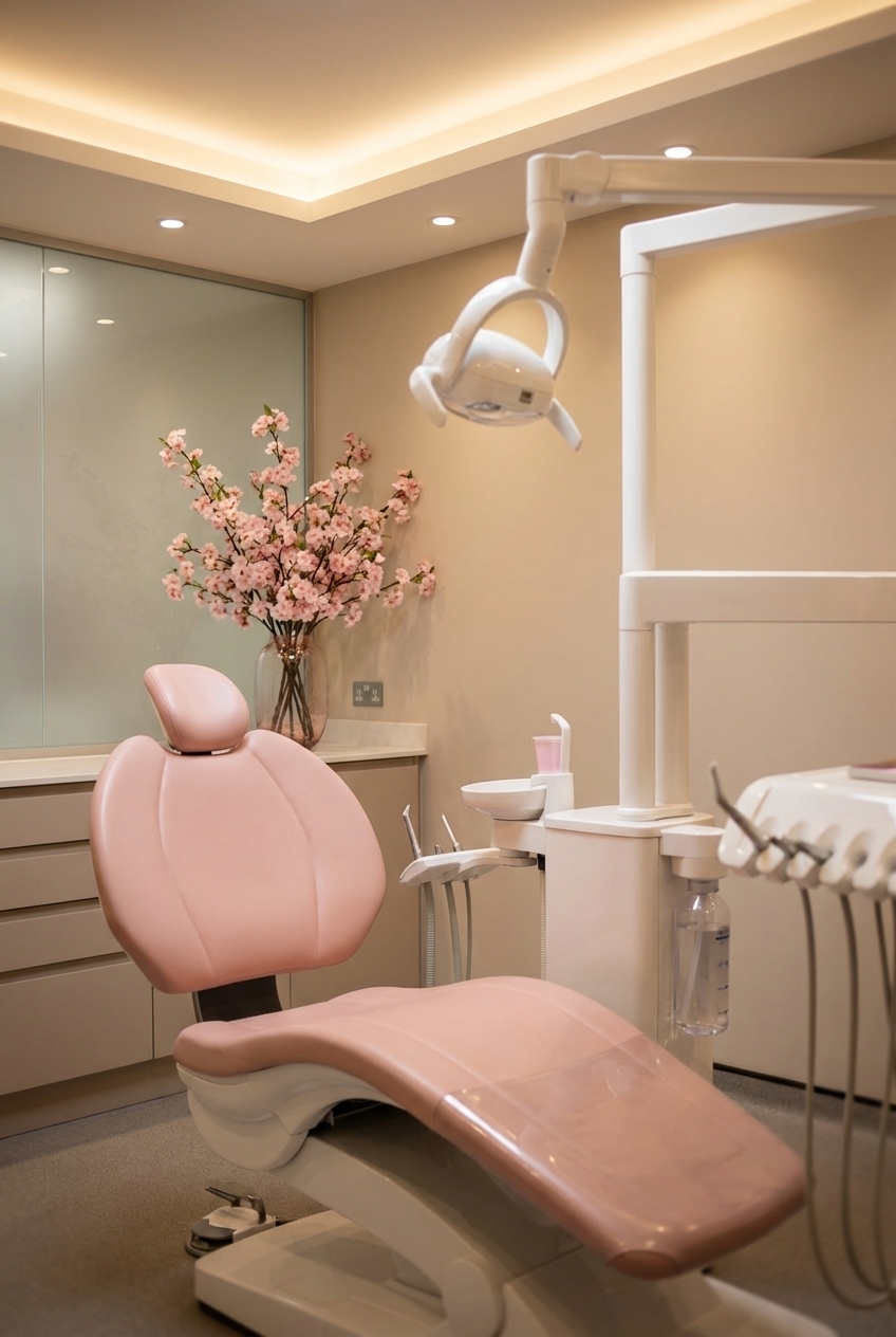 Pink dental chair
