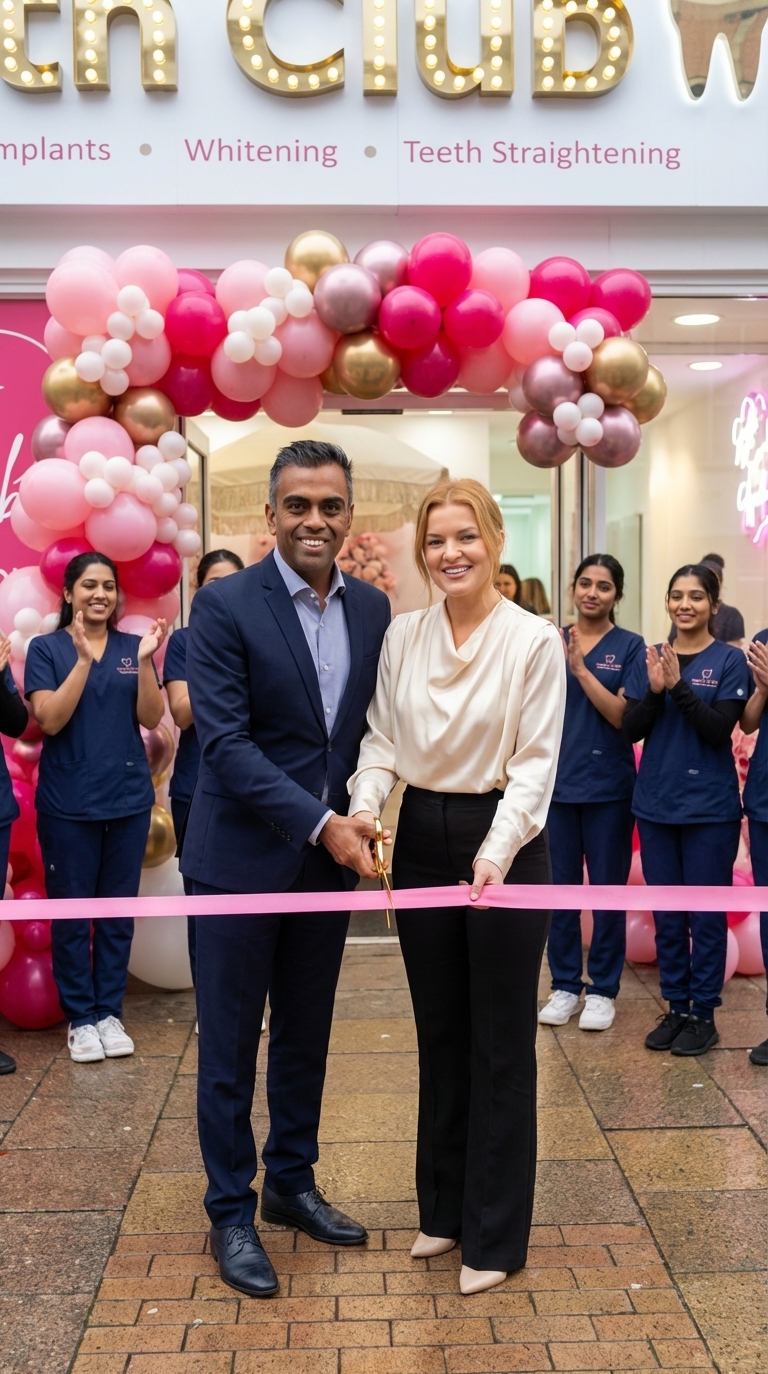 Kunal and Rebekah ribbon cutting